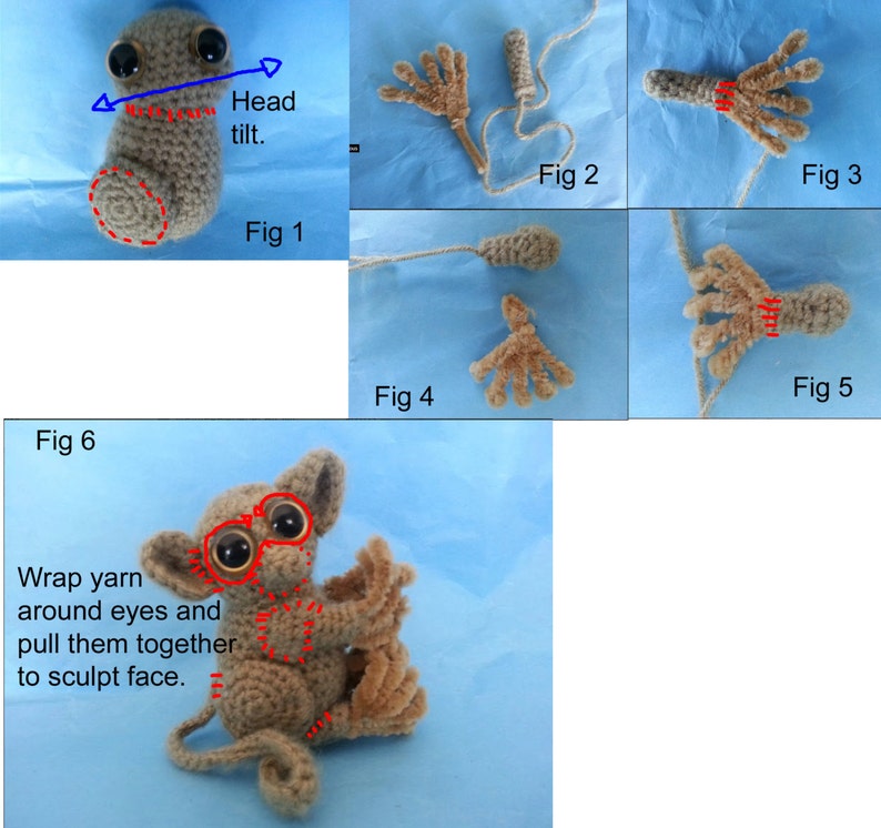 Pygmy Tarsier Realistic Amigurumi Crochet Pattern PDF image 4