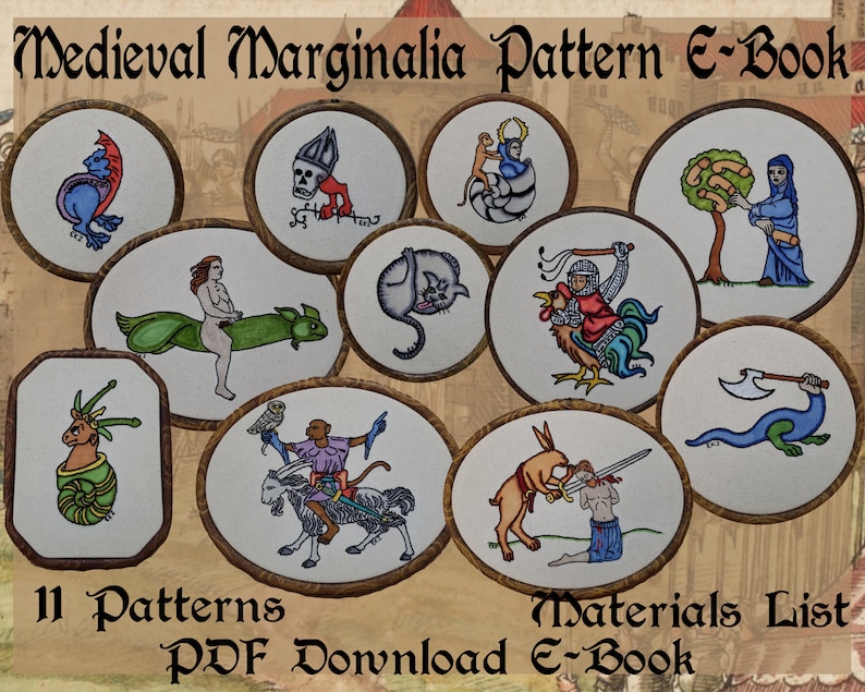 Medieval Marginalia Pattern E-book Embroidery Illumination SCA PDF ...