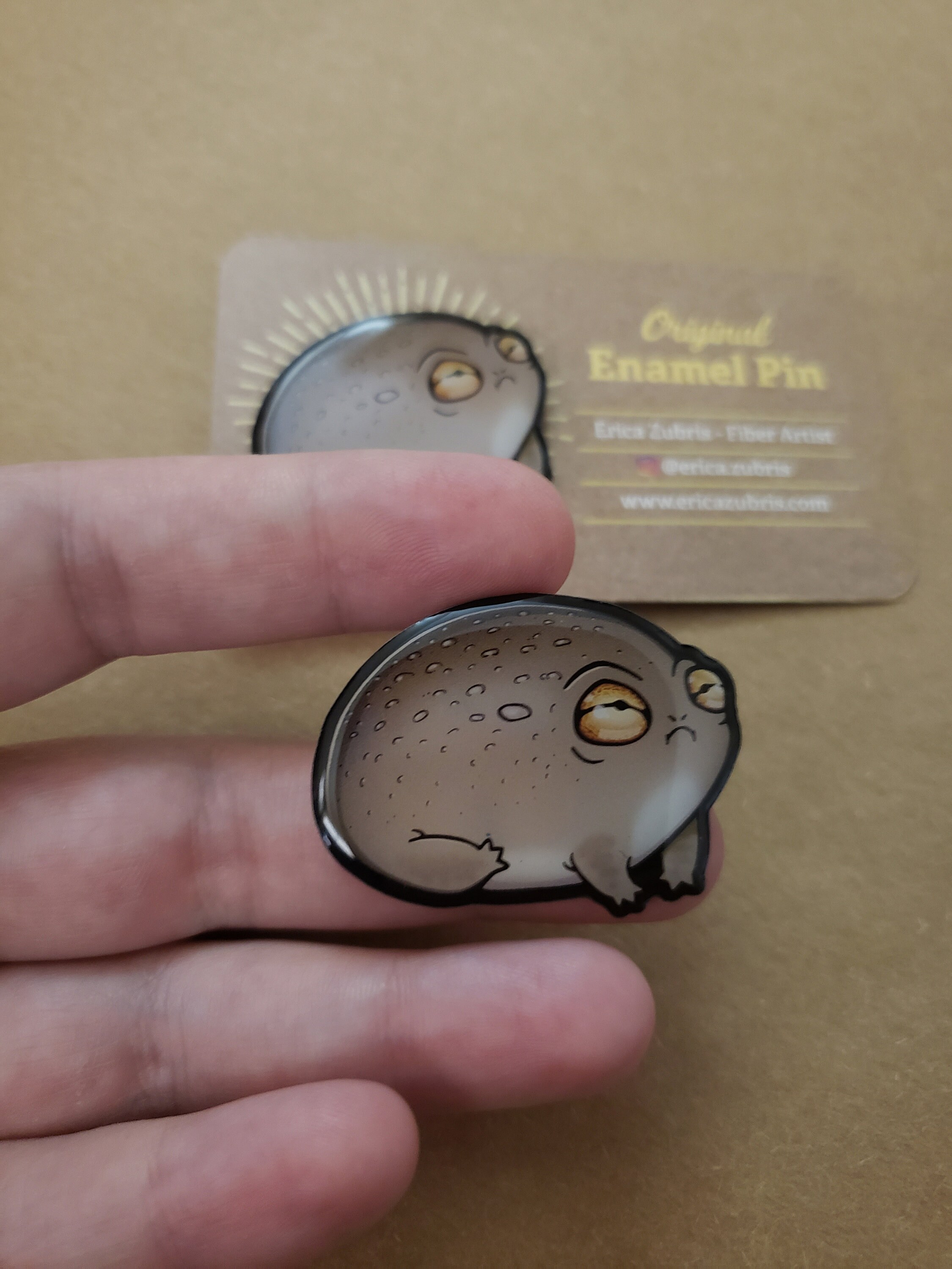 Rain Frog Enamel Pin Cute Fat Frog Design By Erica Zubris | Etsy