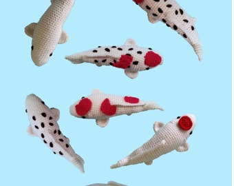 Colección Pez Koi 6 Colores Patrón Amigurumi Crochet PDF