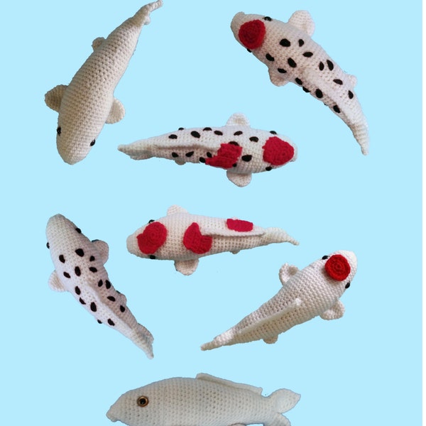 Koi Fish Collection 6 Colors Amigurumi Crochet Pattern PDF