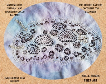 Spotted Sea Slug Sashiko Nacktschnecke Ozean Embroidery Pattern PDF Peltodoris atromaculata