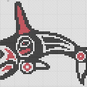 Haida Orca Killer Whale Pacific North West Cross Stitch Pattern PDF