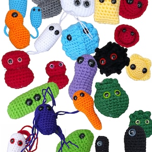 19 Pattern Ultimate Microbe Toy Collection Amigurumi E-Book With Mini Patterns