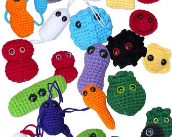 19 Pattern Ultimate Microbe Toy Collection Amigurumi E-Book With Mini Patterns