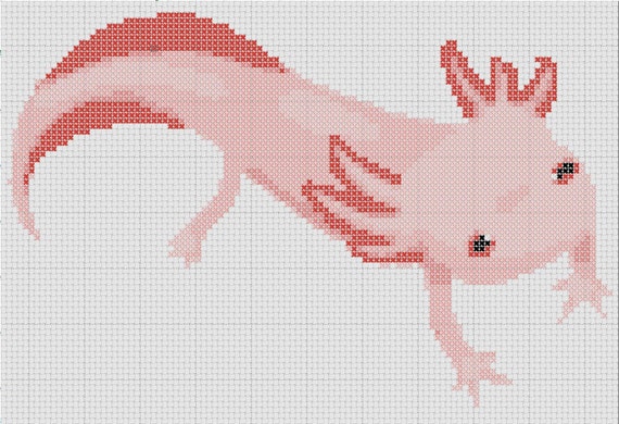 Axolotl Mexican Salamander 6 Colors Easy Pdf Pattern Etsy