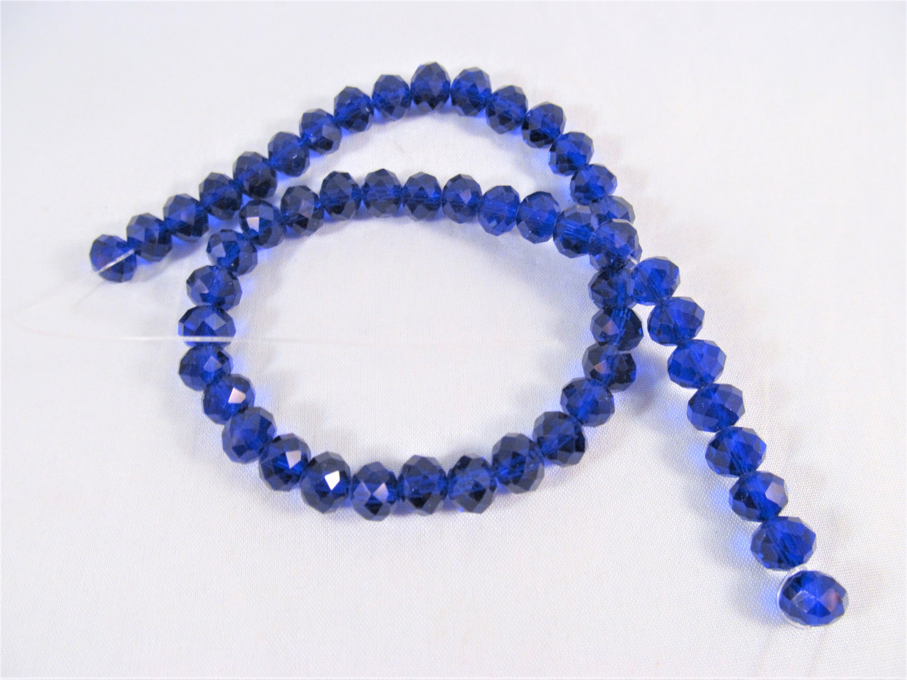 Navy Blue Faceted Rondelle Crystal Beads 8mm X 5mm One 12.5 Etsy