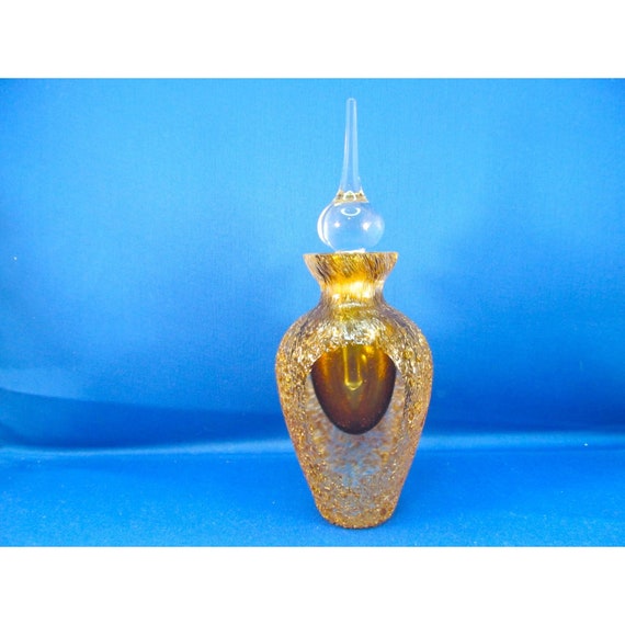 Vintage Translucent Brown Textured Glass Perfume … - image 10