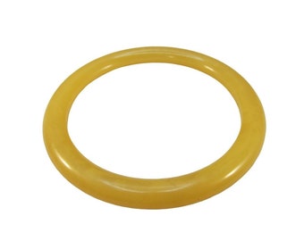 Vintage Yellow Marbled Bakelite Bangle Bracelet