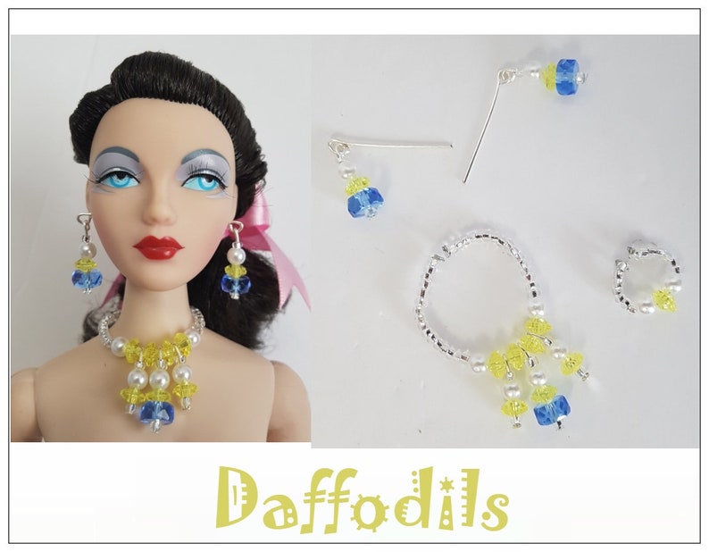 handmade 16" doll jewelry set necklace earring for Tonner dolls
