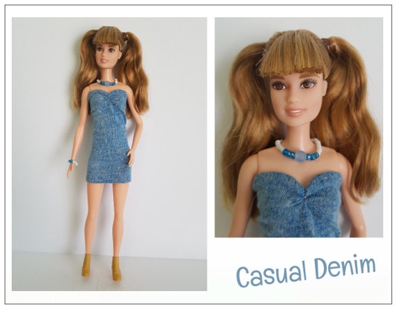 TALL Barbie Fashionistas Doll Clothes DENIM CASUAL Dress and | Etsy Hong  Kong