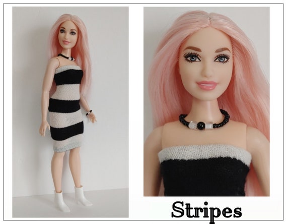 Barmhartig Kerstmis technisch Buy Fits CURVY Barbie Fashionistas Doll Clothes STRIPES Black Online in  India - Etsy