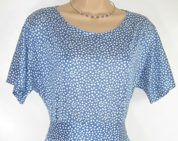 LAURA ASHLEY Vintage Azure Blue Ditsy Leaf Cotton Jersey - Etsy