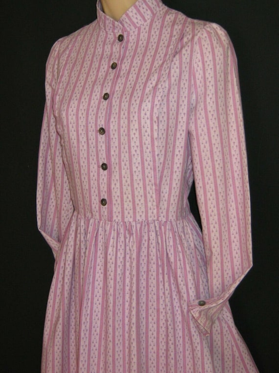 LAURA ASHLEY Vintage 80's Cyclamen Striped Cotton