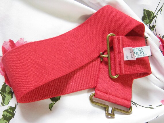 LAURA ASHLEY Vintage 80's Geranium Red Elasticated