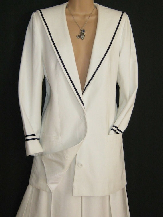 LAURA ASHLEY Vintage 80s Edwardian Sailor Nautical