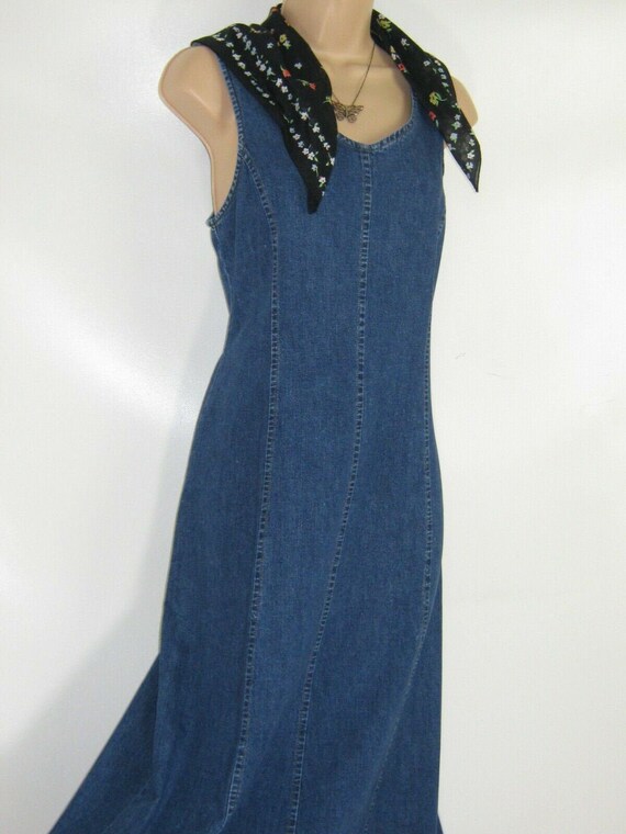 LAURA ASHLEY Vintage Country Denim Summer Maxi Dre
