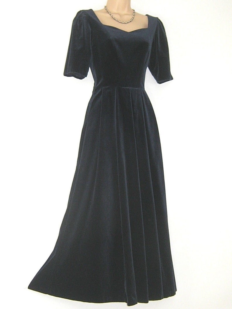 midnight blue velvet gown