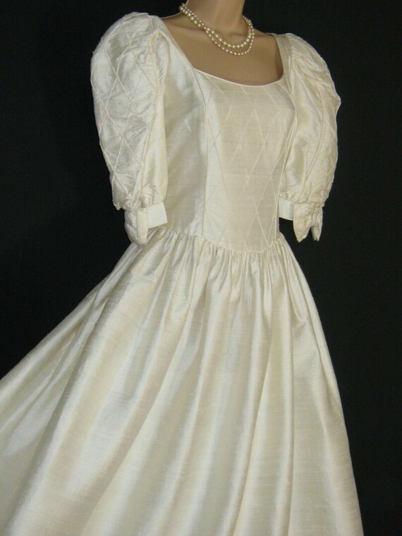 Laura Ashley Vintage 1991 Ivory Raw Silk Baroque Style Wedding Etsy