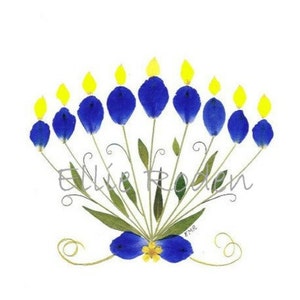 "6 Gedruckte Grußkarten ""Gepresste Blume"" - #095."