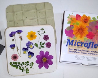 Microwave Flower Press - Microfleur  - 9" x 9"  Gift for Crafters