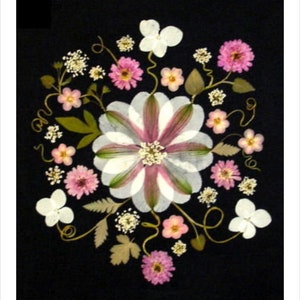 Geperste Bloemenkaarten - set van 6 bedrukte prentkaarten - Flower Mandala - All occasion cards - #039