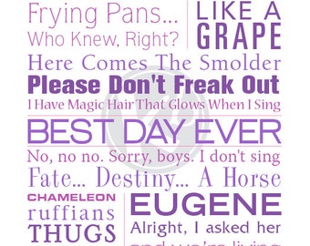 Disney&#39;s Tangled Movie Quote Subway Art, 11x14 Digital Print
