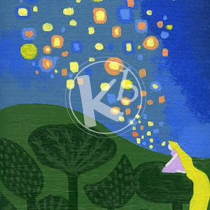 Tangled Lantern Painting, 18x24 Digital Print