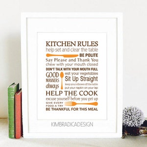 Kitchen Rules Subway Art, Digital Print