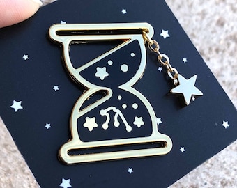 Aquarius Zodiac Hourglass• Enamel Pin