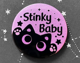 Stink Baby Cat Button