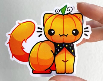 Pumpkin Cat Vinyl Sticker
