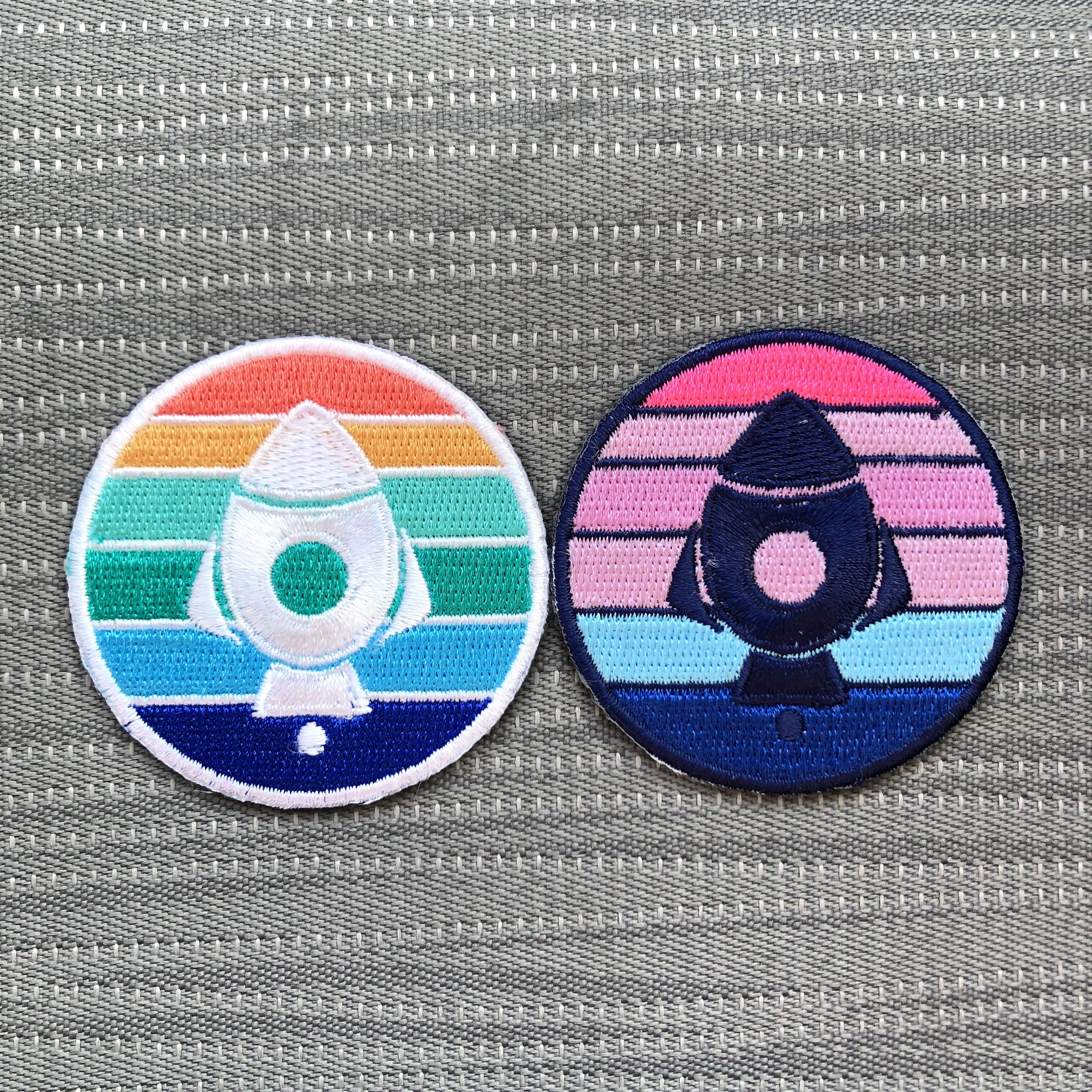 Rocket Ship Embroidered Patches - Etsy