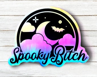 Spooky B*tch Holographic Vinyl Stickers Ver.1