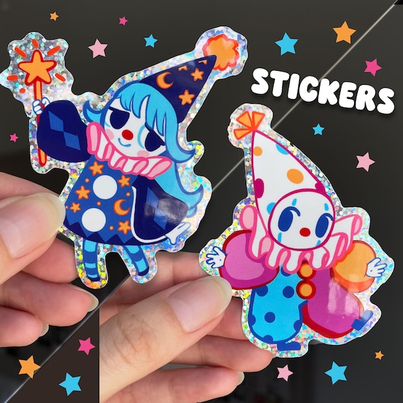 Holographic Clown Stickers