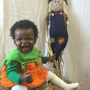 Pumpkin Costume Crochet Pattern, Halloween, Digital download only, infant, toddler image 4