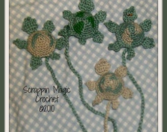 Tiny Turtle Bookmark, Crochet Pattern, PDF pattern, digital download only