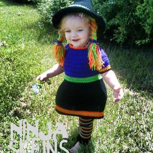 Lil&#39; Witch Costume Crochet Pattern, toddler, Halloween, Digital Download