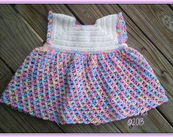 Mackenzie Dress Crochet Pattern PDF download ~ girls ~ baby ~ infant ~ newborn ~ handmade