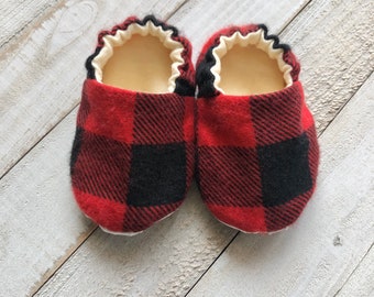 red crib shoes