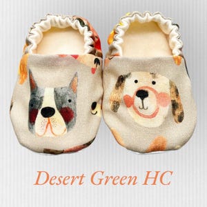 Dog Baby Shoes, Puppy Baby Moccasins Booties, Crib Shoes, Baby Slippers, Soft Sole, Baby Shower Gift, Dog Parents Baby Gift