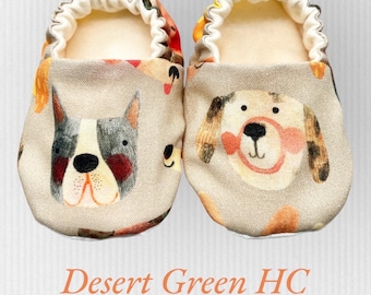 Dog Baby Moccasin Shoes, Soft Sole Crib Booties, Dog Parents Gift