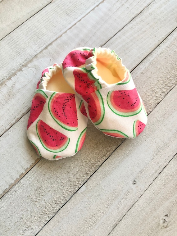 Watermelons White Crib Shoes Baby Shoes Toddler Shoes Moccasins