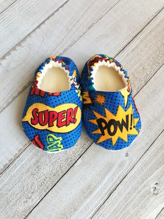 Comic Words Crib Shoes Superhero Words Baby Shoes Toddler - Etsy