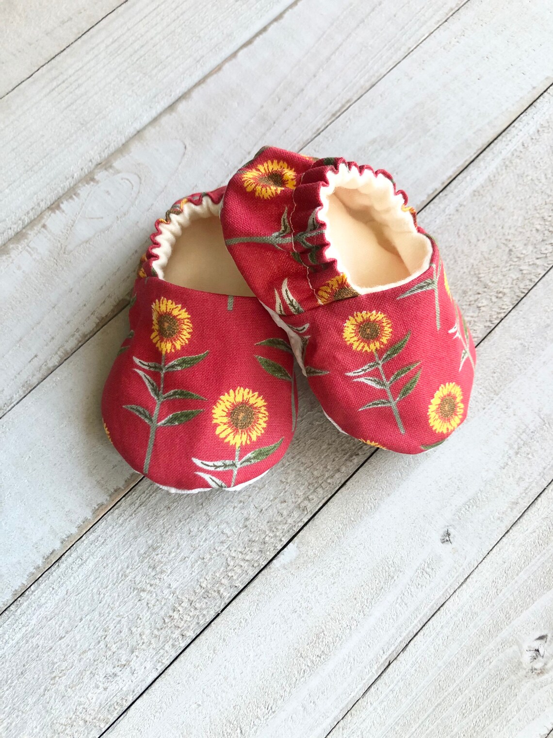 sunflower baby shoes