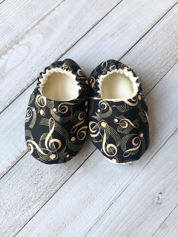 Musical Notes Crib Shoes Music Baby Shoes Toddler Shoes - Etsy