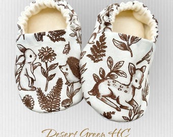 Nursery Animals Baby Booties, Soft Sole Crib Shoes
