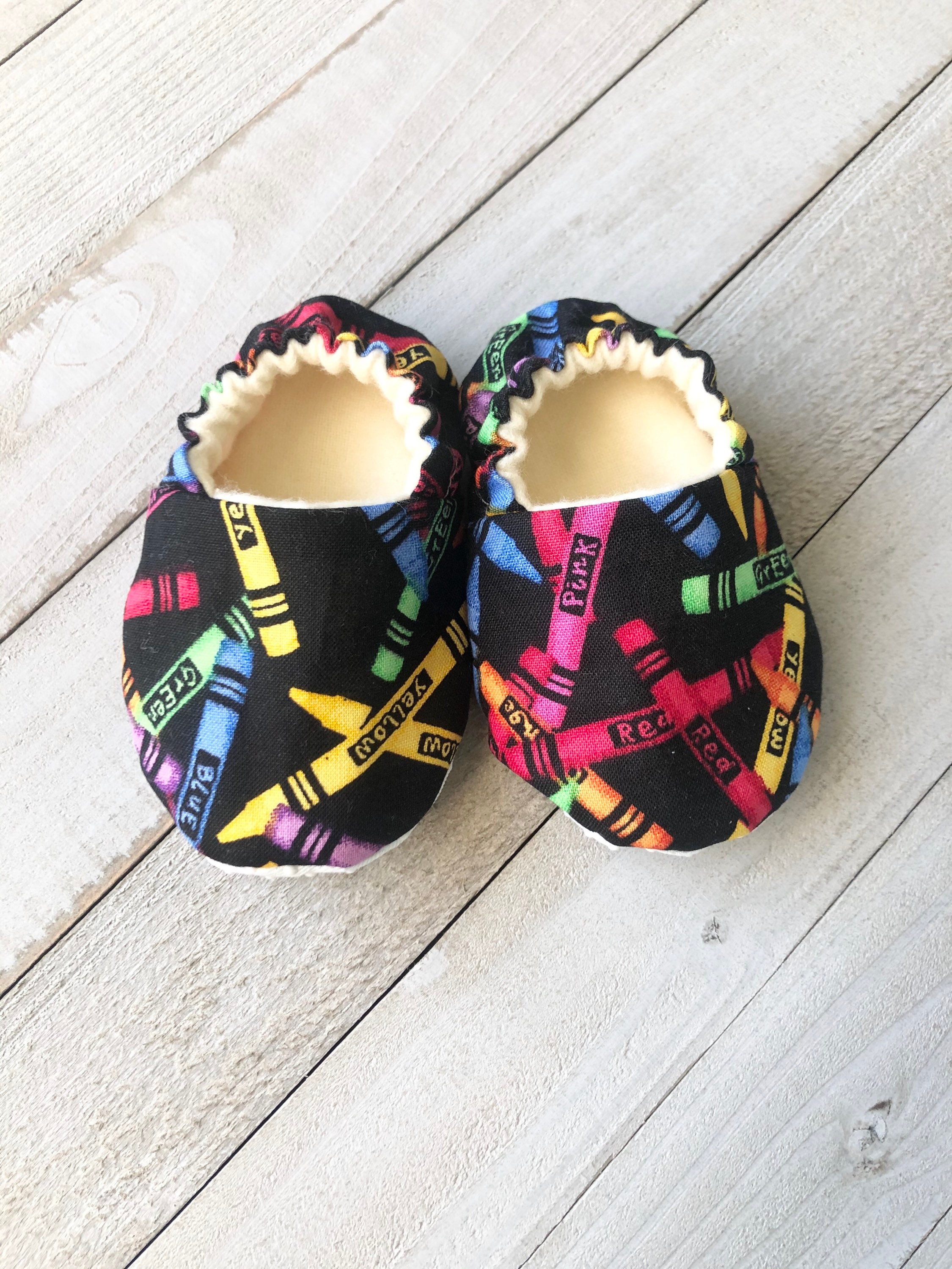 Colorful Crayons Crib Shoes/ Baby Shoes/ Toddler Shoes/ Etsy