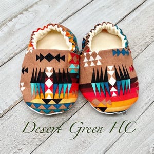 Southwest Baby Shoes, Aztec Soft Sole Crib Shoes, Baby Booties, Moccasins, Stay on Shoes, Baby Slippers, Baby Shower Gift