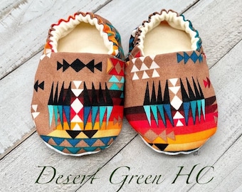Southwest Baby Shoes, Aztec Soft Sole Crib Booties, Baby Shower Gift